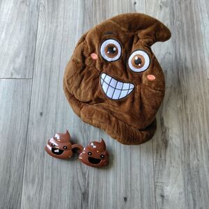 Poop Emoji Hat And Glasses Costume Halloween Birthday Dress Up